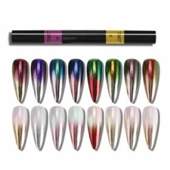 Polvo Efecto Espejo De 2 Tonos En Bolígrafo Con Esponja