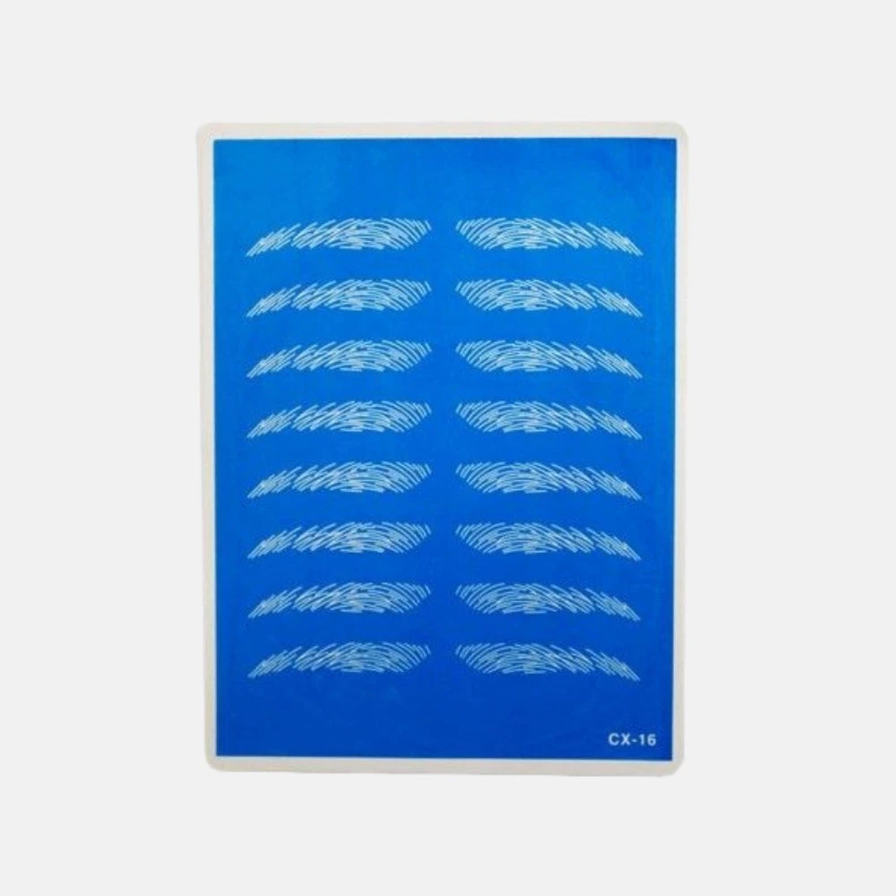 Piel Sintética Azul Con Cejas Para Práctica De Microblading 1 Piel Sintética Azul Con Cejas Para Práctica De Microblading