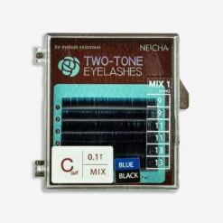 Extensiones De Pestañas Doble Tono Azul-Negro Mini -Seena Owell Ventas Extensionesdobletonomini1